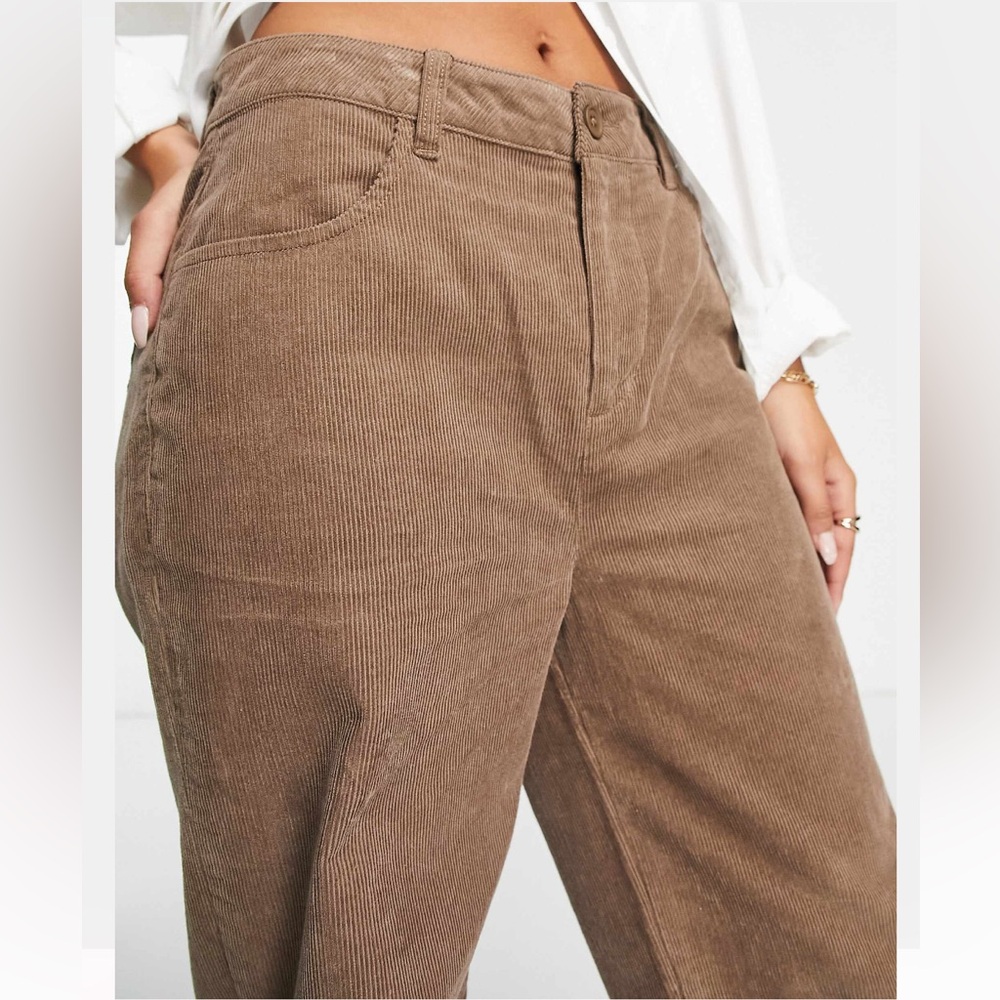 NEW- SLOUCHY SZ-12 CORDUROY DAD PANTS in TAN/LT-BROWN, THIN-WALED - Picture 4 of 9